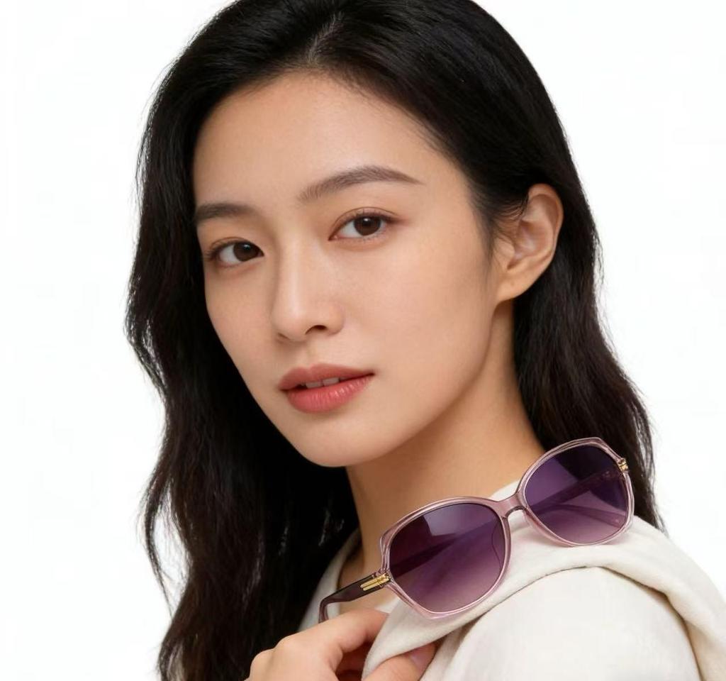 Women's 2026 Fashionable Round Face Large Frame Sunglasses - Versatile Slimming Celebrity Style Mom Glasses