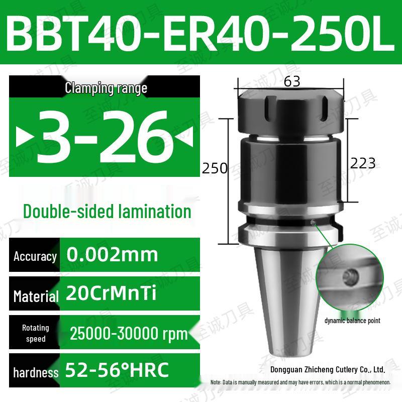 CNC-Hochgeschwindigkeits-Doppelseitiger BBT30/40/50-ER20/25/32 Werkzeughalter mit Dynamischer Auswuchtung