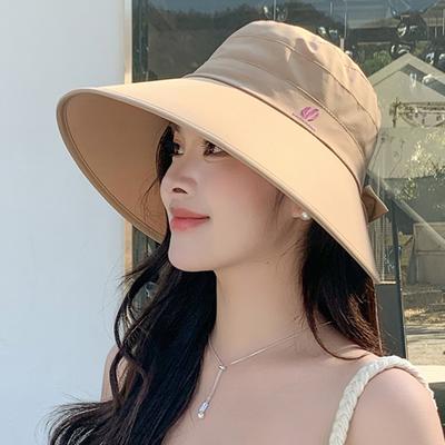 Wide Brim Fisherman's Hat 2025 Spring New Versatile Face Small Beach Seaside Outing Sunshade Sunscreen Hat