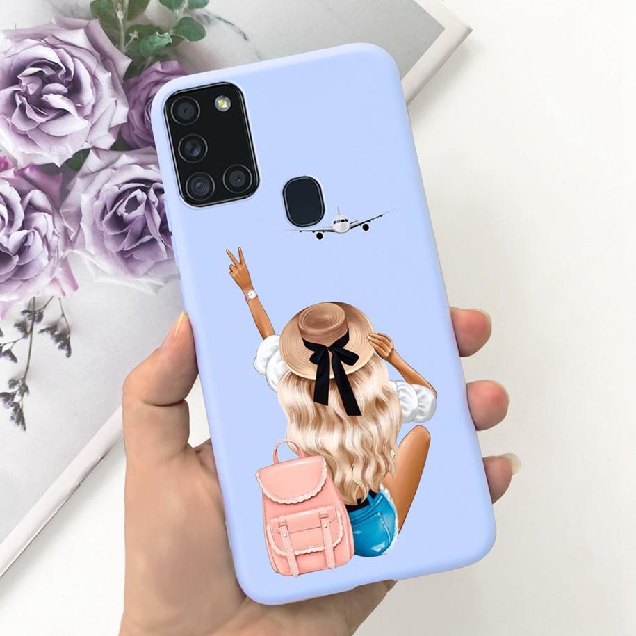 For Samsung A21S Case SM-A217F A 21S Back Cover Fashion Flower Cartoon TPU Soft Silicone Phone Case For Samsung Galaxy A21s Capa