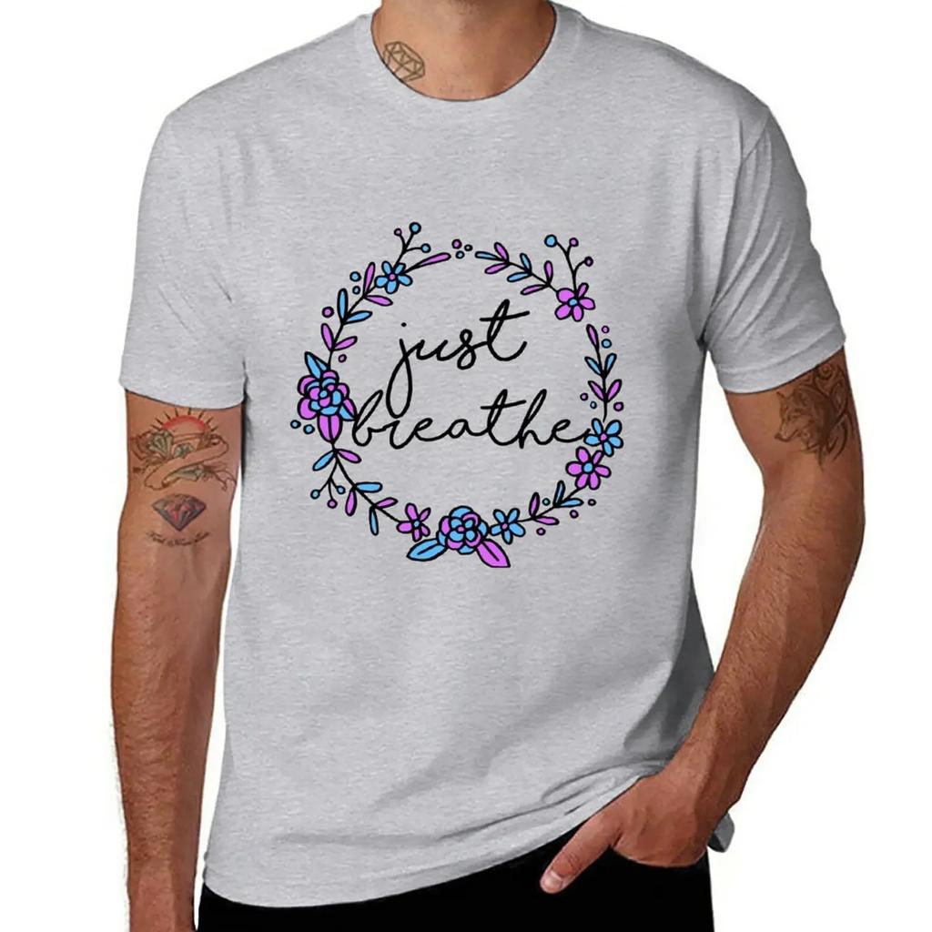 Just Breathe T-Shirt Anime Clothes Boys Whites Summer Tops T Shirt for Men