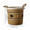 Woven Basket with Handles OpenTop Wicker Laundry Handwoven Rattan Storage Hamper for Home