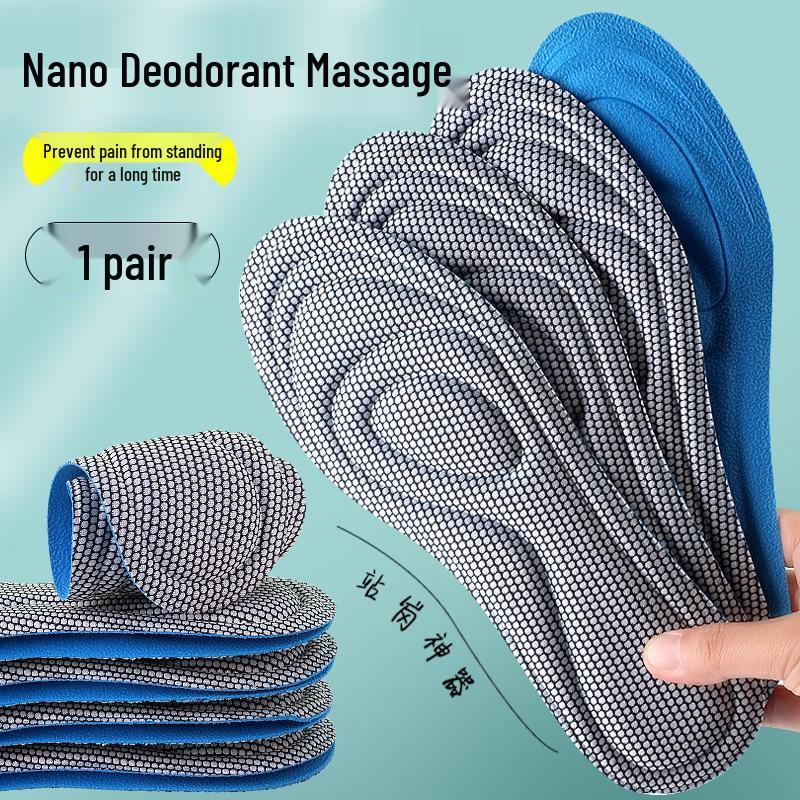 Men's Breathable Sweat-Absorbent Insoles - Soft, Odor-Resistant, Comfort Insoles for Sports & Summer Training