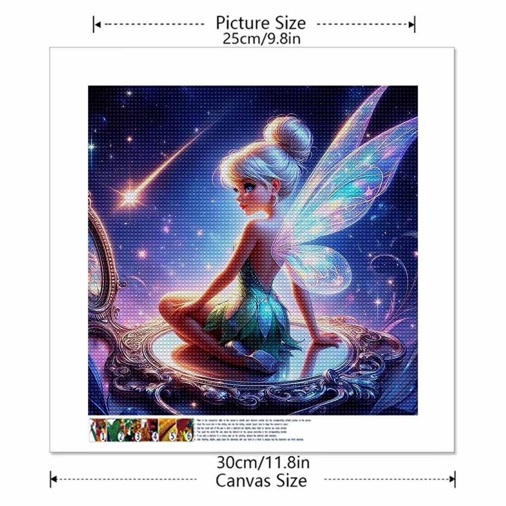 5D DIY Diamond Painting Decorative A Fairy Sitting Upright Full Round Drill Scenery Diamond Embroidery Cross Stitch Kits Home Decor Gift