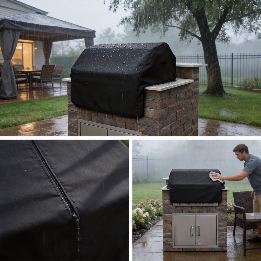 Outdoor Grill Cover Oxford Fabric Waterproof Dustproof Windproof For Barbecue Enthusiasts