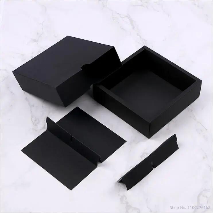 10pcs 4 Holes Kraft Paper Cake Box Moon Cake Souffle Gift Box Frosted Cover Drawer Cupcake Box and Packaging