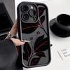 Black Leaves with Red Veins Phone Case for Xiaomi Redmi Note 14 13 12 11 10 9 8 7 Pro Anti-Scratch Soft Protective Cover