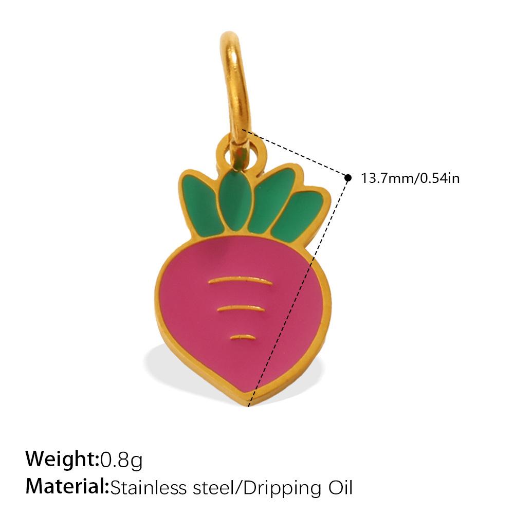 Cute Simple Earrings Bracelet Necklace Accessories Colorful Vegetables Stainless Steel Oil Drip Diy Pendant Female