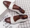 Moda 2024 Buty Oxford dla Mężczyzn Brązowe Czarne Jesienne Biznesowe Sznurowane Pu Biurowe Brogsy Buty Wizytowe Zapatos De Vestir Hombre Buty Męskie