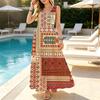 Bohemian Sleeveless V-Neck Maxi Dress Comfortable & Versatile,Ideal for Vacation,Poolside,Travel Photos