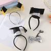 Adjustable Slip Resistant Graduation Hat Hairband With Mini Stereoscopic Doctoral Headdress For Commencement Event