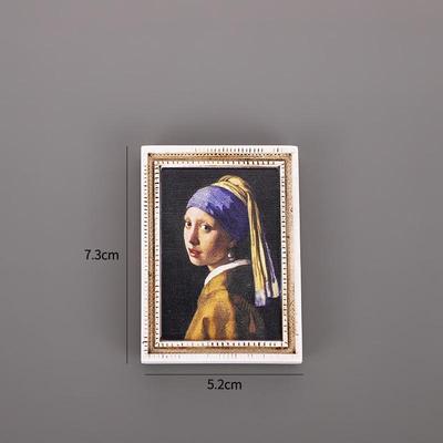 3D World Famous Painting Resin Fridge Magnet - Creative Retro Character Design