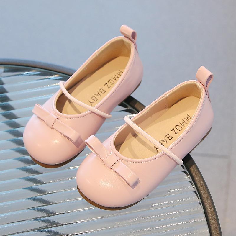 Girls Leather Shoes Princess Sweet Fashion Children's Flats Soft Ruffle Pleated Kids Dress Shoes Slip-on Spring Summer Prewalker
