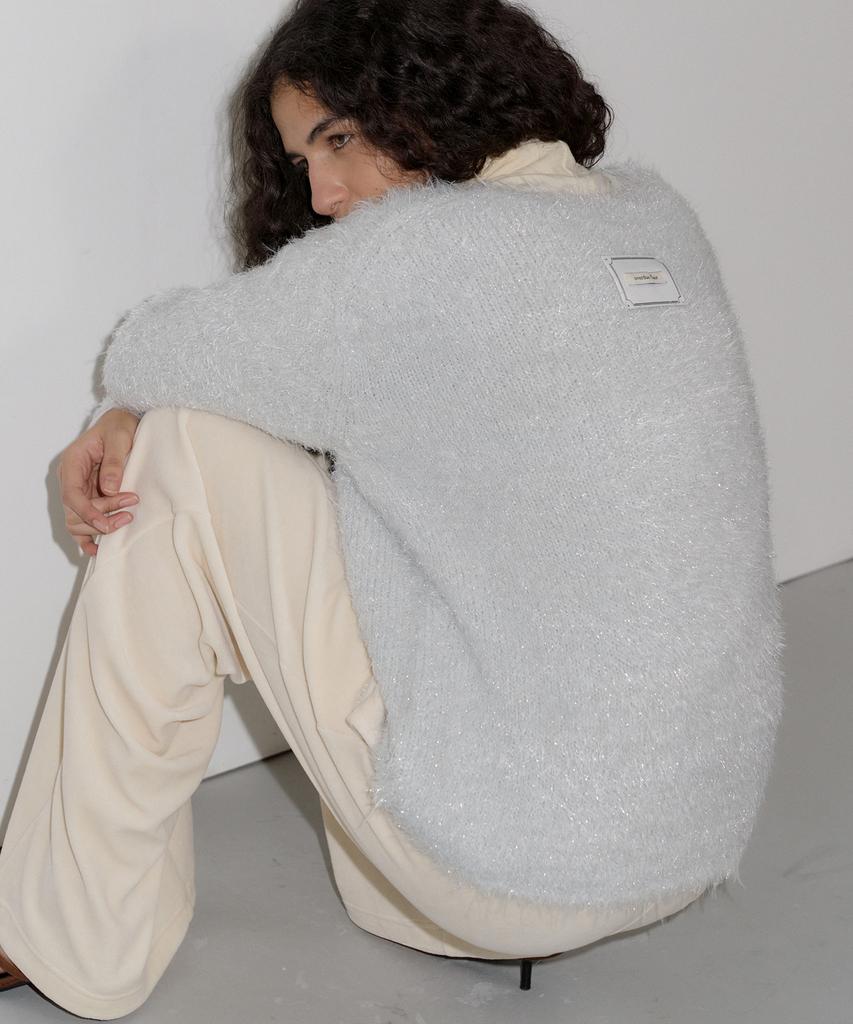 Obeodyupeulleeo Hairy Glitter Knit_Silver