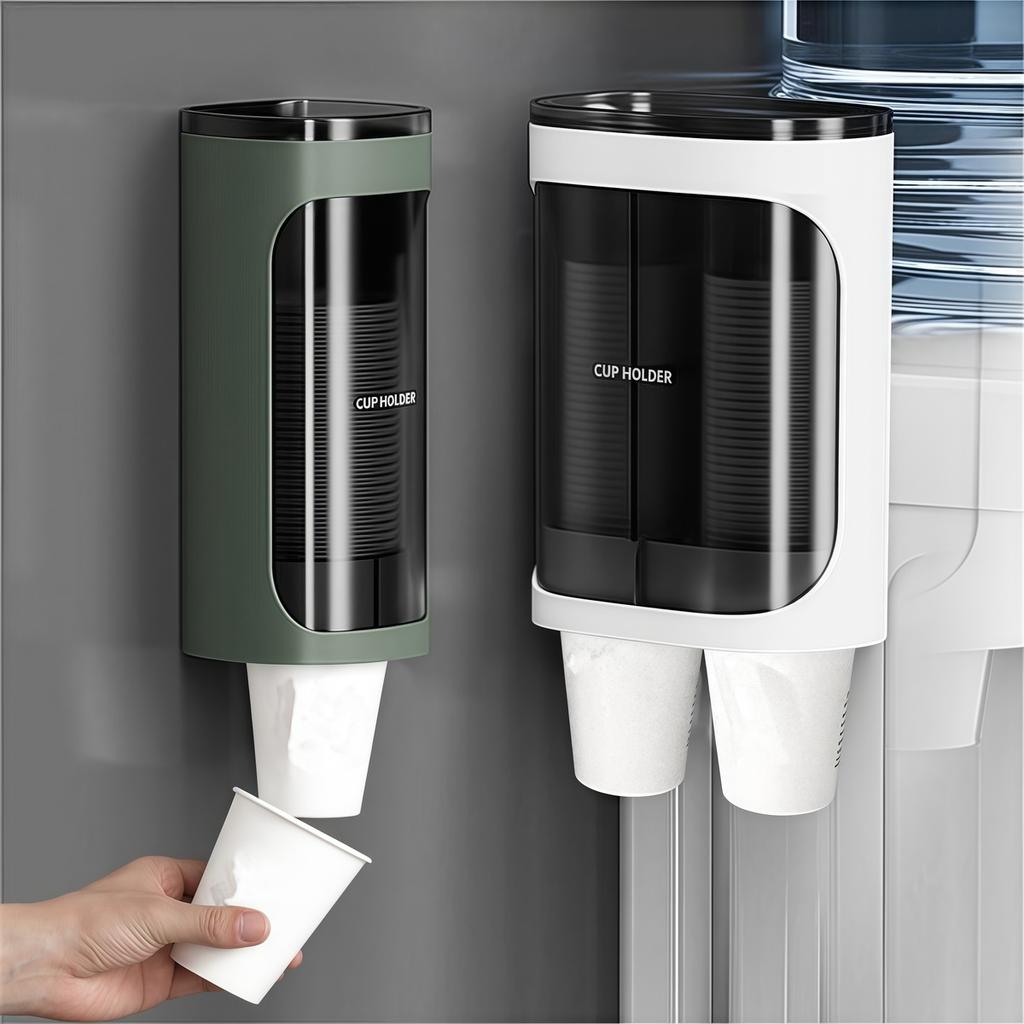 Household Disposable Cup Holder Water Dispenser Storage Paper Cup Rack Space-Saving Taker Automatic Cup Dropper Organizer