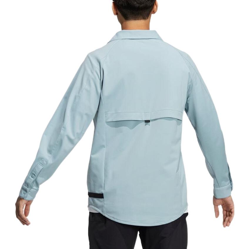 Adidas Solid Color Breathable Button-Up Long Sleeve Shirt Men Shirts Magic-Grey H64638