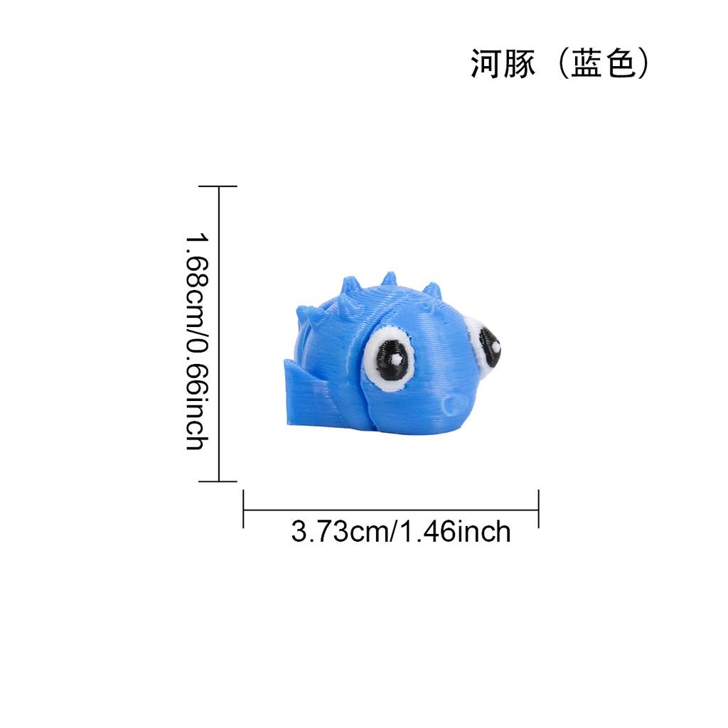 Articulated 3D Printed Animal Toy for Kids - Cute Pufferfish Figure