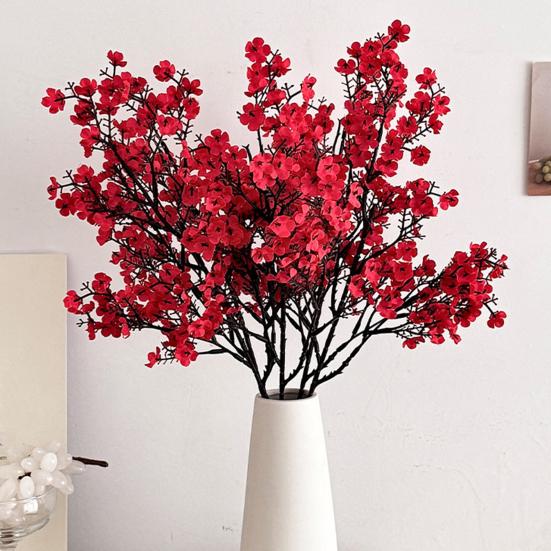 Konstgjorda Plomblomsgrenar 19,6" Falska Långstammade Vinterblomma för Bröllop Hemmakontor Sovrum Fest Bordscentrum