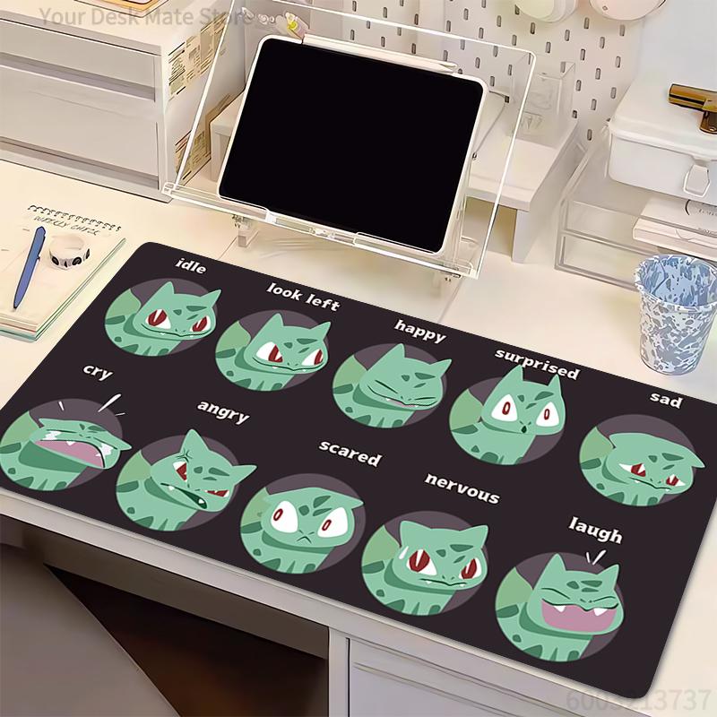 Rubber PC Mousepad Gamer Gaming Mouse Pad Lock edge thickened P-Pokemon Bulbasaur Desk Keyboard Mat Office Computer Laptop Mat