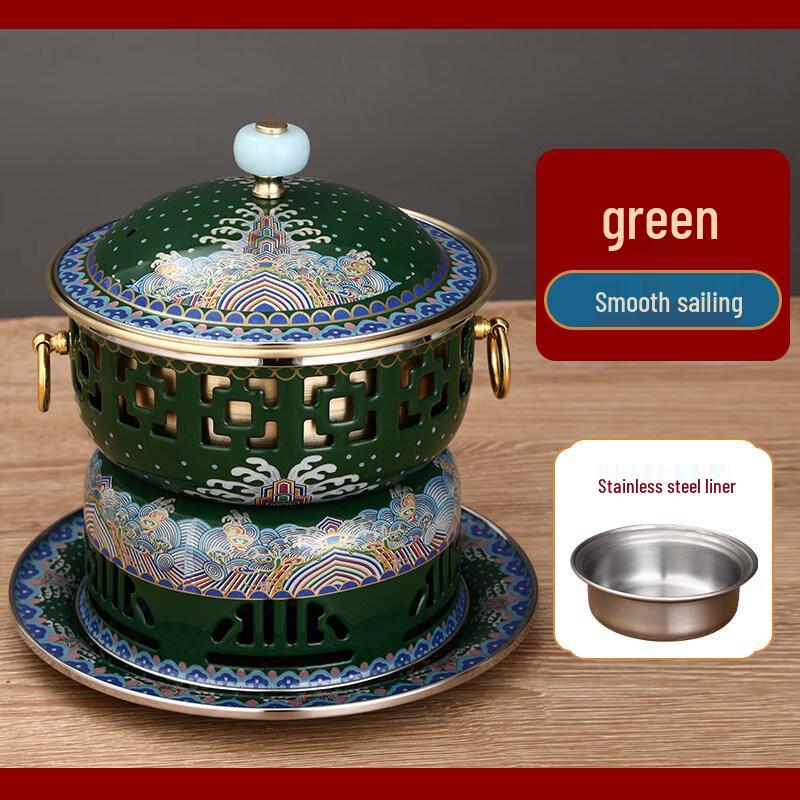 Shield Point Individual Copper Hot Pot with Alcohol Burner Stainless Steel Inner Pot