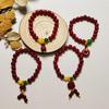 Cinnabar Purple National Style Lotus & Elephant Hand String Bracelet Set