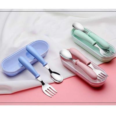1Set  Baby Cutlery Set Kids Cutlery Toddler Cutlery Baby Food Feeding Kids Spoon Fork YSL