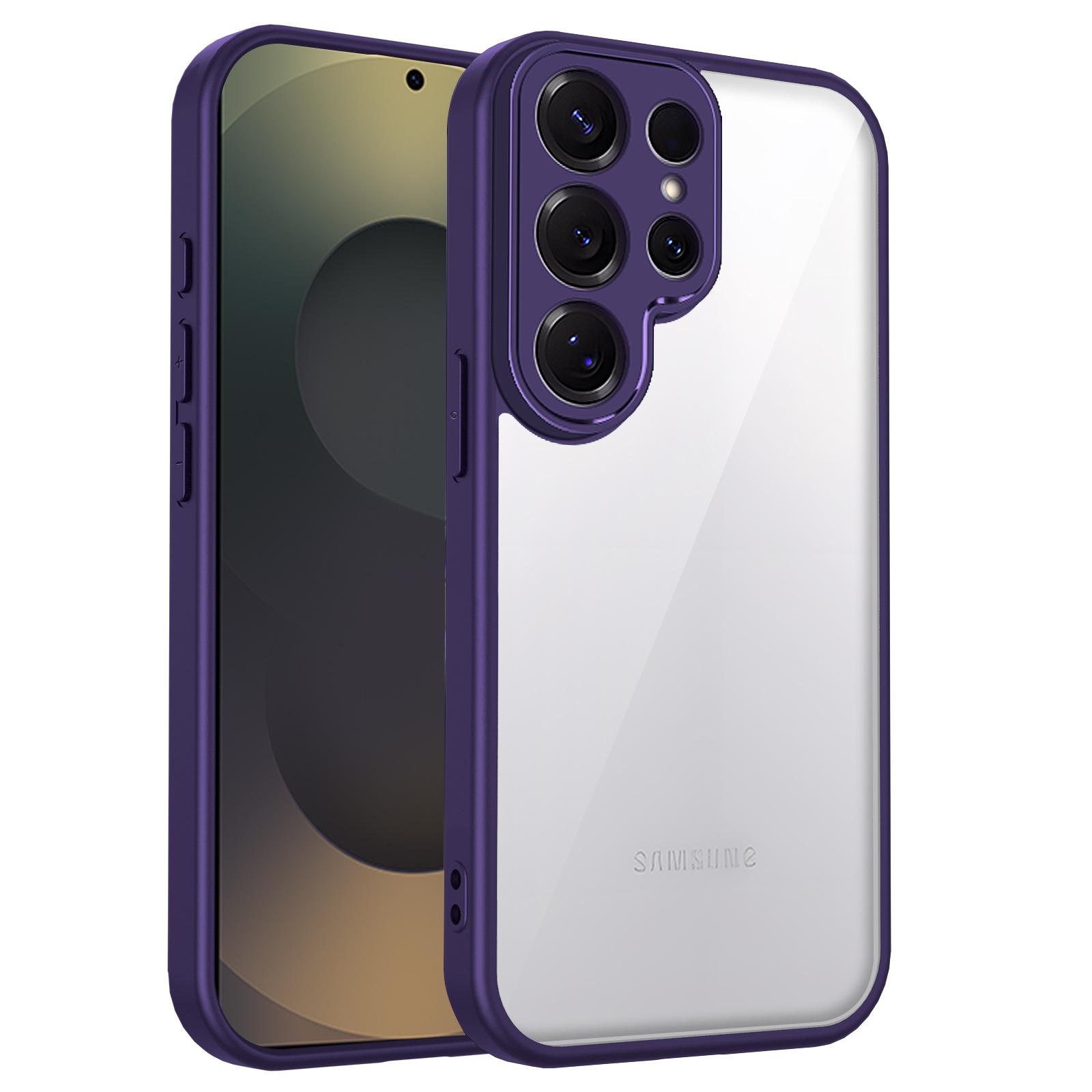 

Чехол для телефона для Samsung Galaxy S25 Ultra S24 Plus Противоударный чехол с подушкой безопасности ТПУ+Прозрачный для Samsung S25Edge S24FE S23FE Чехол Galaxy S23+ фиолетовый