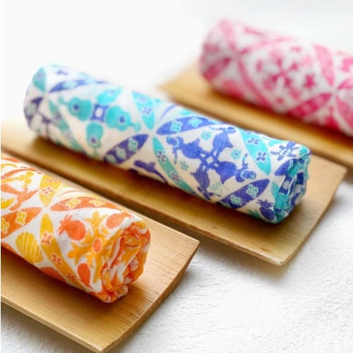 Snow White Yuzen Dishcloth, Rose, Approx. 30 x 40 cm (Pink)