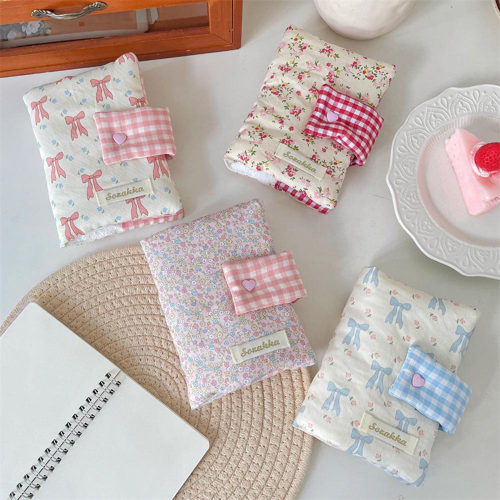 Korean Girly Heart Floral Book Cover for Journals & Diaries - Portable Pocket Size