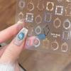 Vintage Photo Frame Border Boho 5D Soft Embossed Reliefs Self Adhesive Nail Art Decorations Stickers 3D Nail Decals