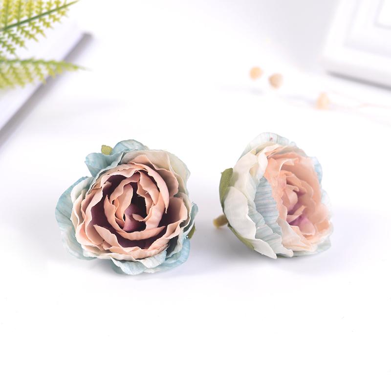 5/10PCs Rose Artificial Flowers 5CM Fake Flowers for Home Room Decor Garden Wedding Marriage Decoration DIY Gifts Accessories