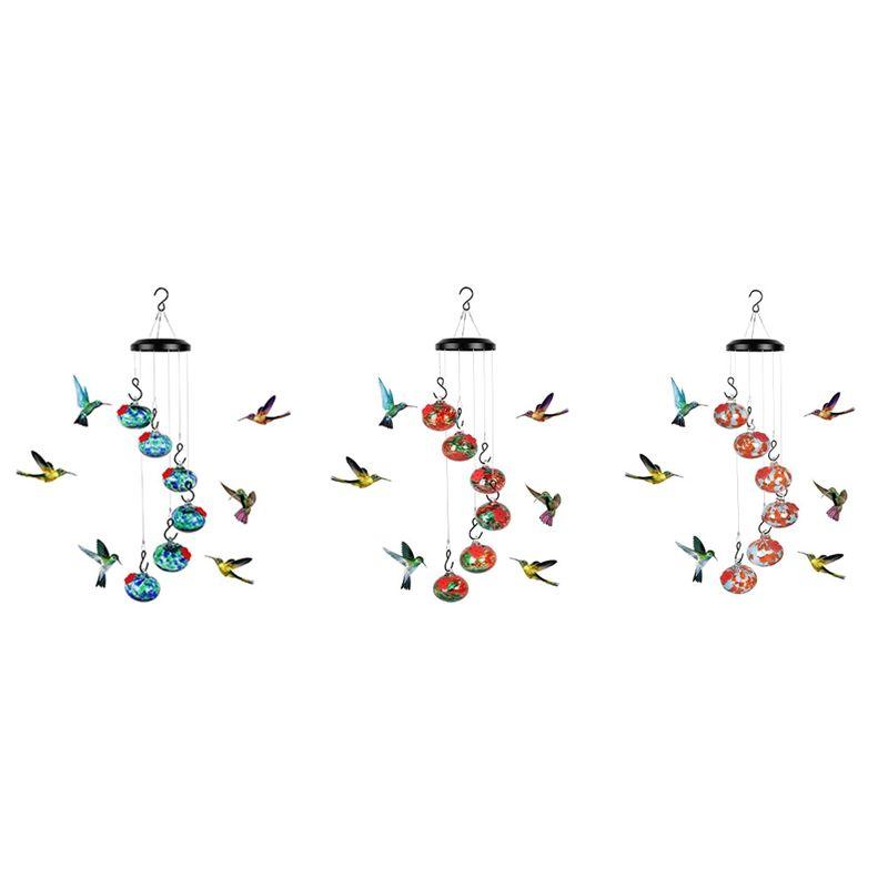 

AEE4-3PCS Wind Chimes Bird Feeders For Outdoors Hanging Ant And Bee Proof,Never Leak,Perfect Garden Decor For Outside