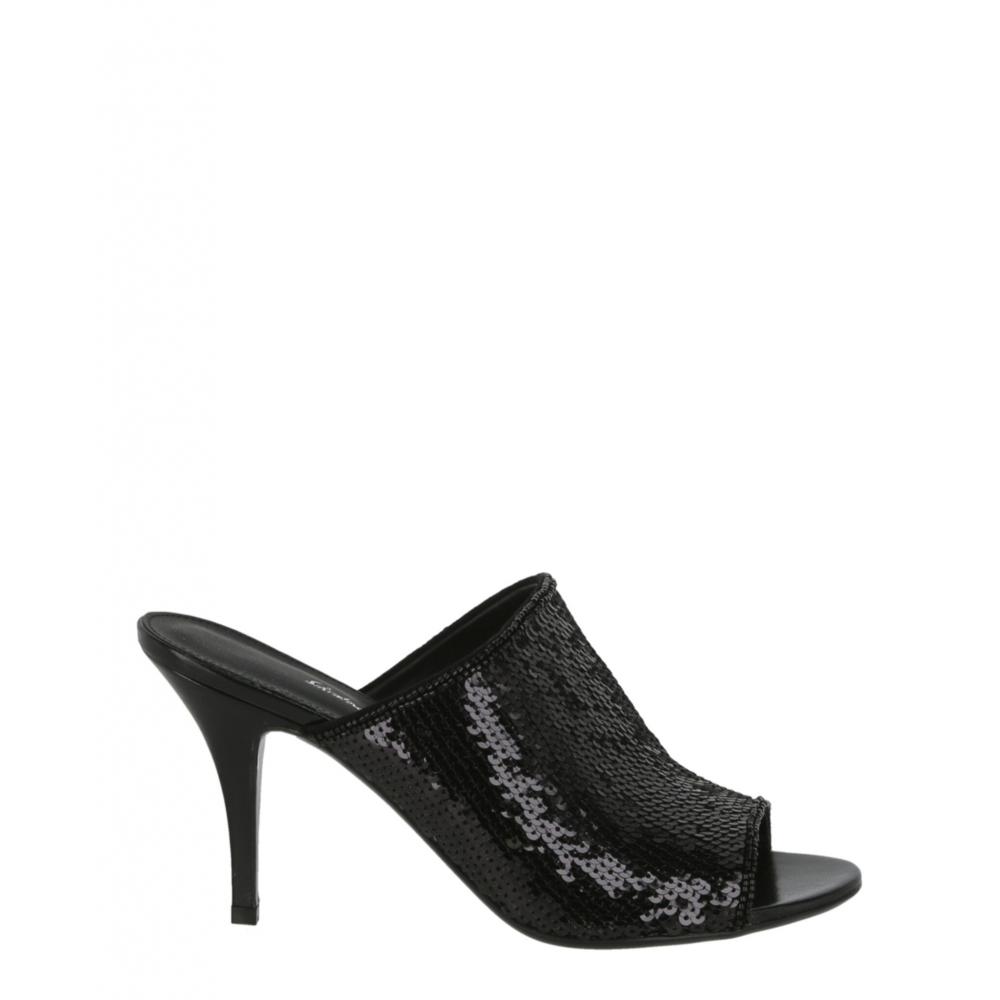 

Salvatore Ferragamo Janine Sequin Mules Black US 10