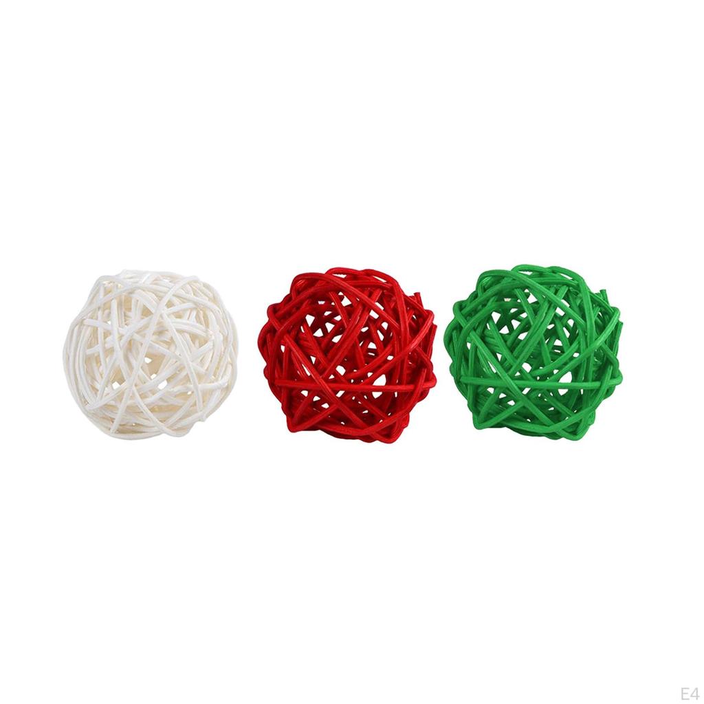 9 Pieces Decorative Rattan Balls Hanging 6cm 2.4inch Centerpiece Bowls Orbs Vase Fillers for