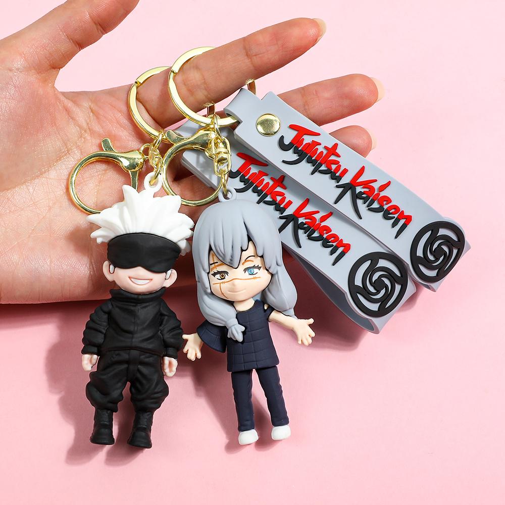 Jujutsu Kaisen 3D Silicone Keychain Set Anime Characters Gojo Yuji Itadori Megumi Fushiguro Keychain Bag Charm Backpack Pendant