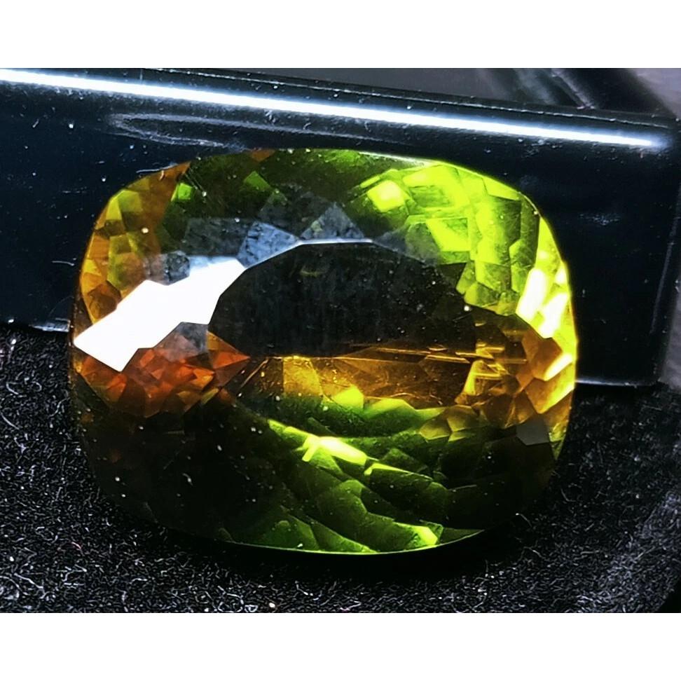 12-13 Ct Natural Bi-Color Tourmaline Cushion Cut Fabulous Certified Gemstone