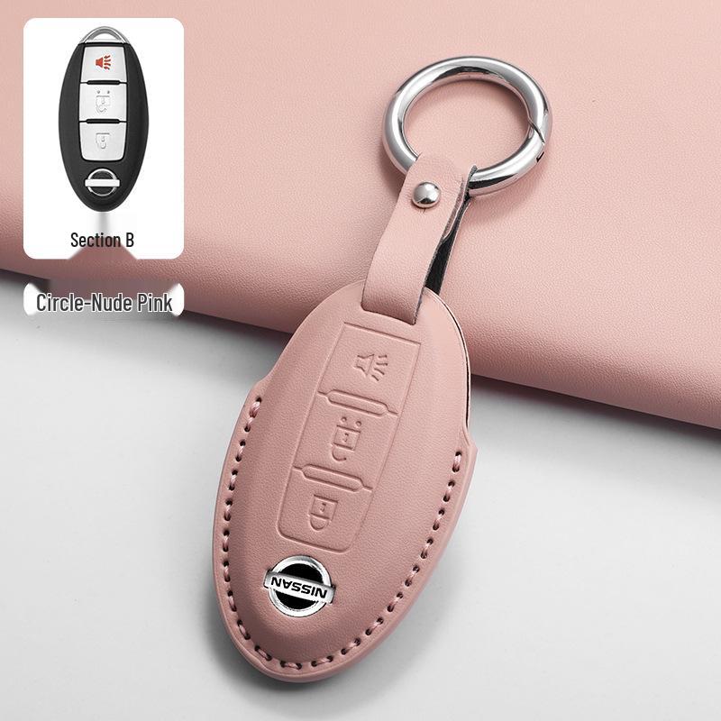 Pinke Schlüsselhülle für Nissan Patrol Y62 5-Tasten Smart-Schlüssel (2018-2019)