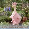 Porch Goose Outfit Goose Statue Clothes Bathrobe Cute Funny Lawn Cement Goose Costume for Patio Yard Garden Statue Decor