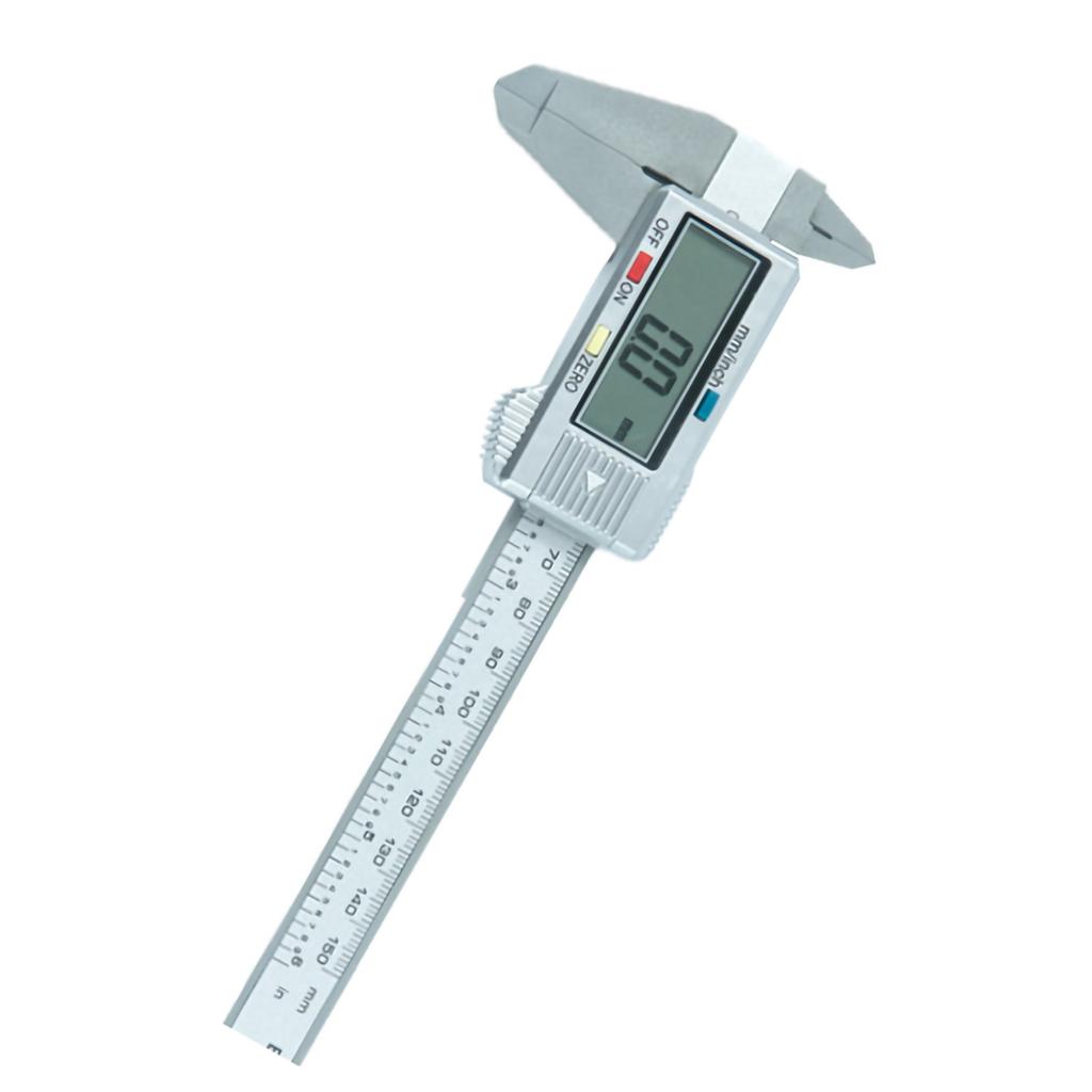 Elektronischer Messschieber aus Kunststoff, digitaler Messschieber mit LCD-Bildschirm zur Messung des Innen- und Außendurchmessers
