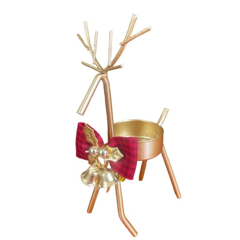 Exquisite Candlestick Decoration Christmas Reindeer Candlestick Durable Iron Candlestick Christmas Halloween Home Decoration