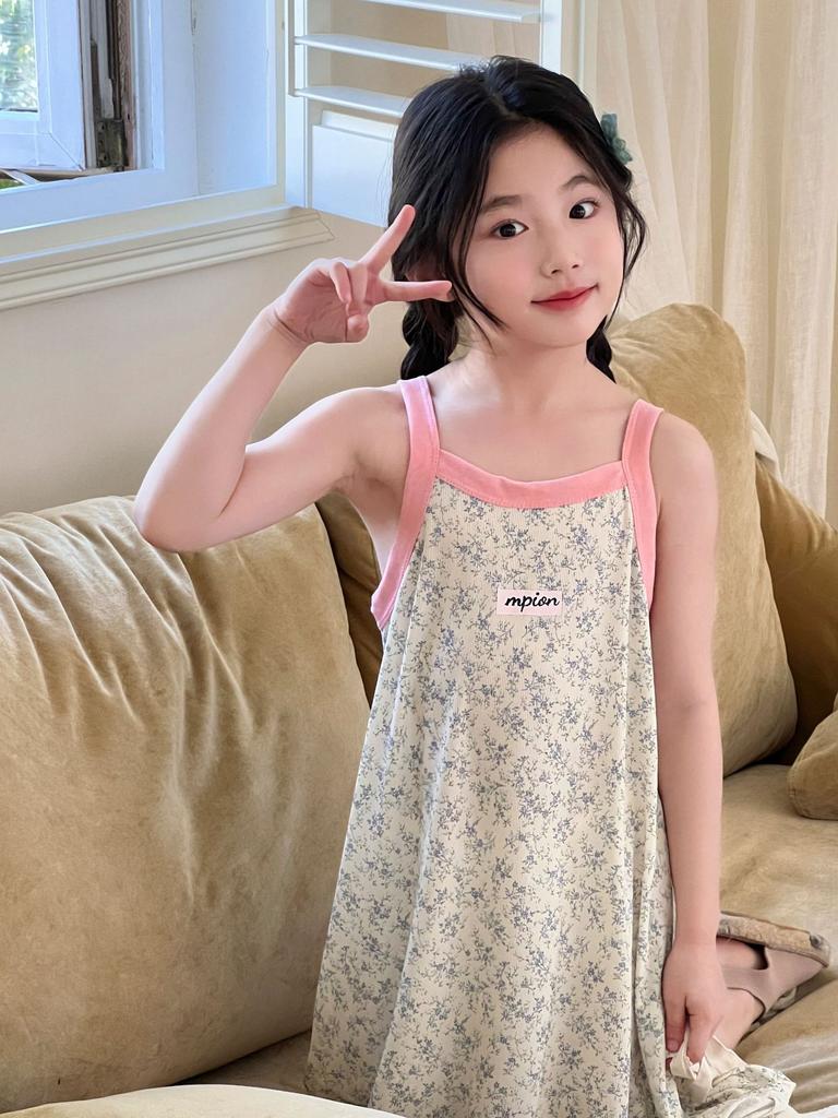 Kids' Halter Dress Summer Girls' Tank Top Beach Dress