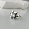 Silver 925 Trendsetting Adjustable Ring For Women Featuring Beautiful Pearl And Stylish Geometric Design
