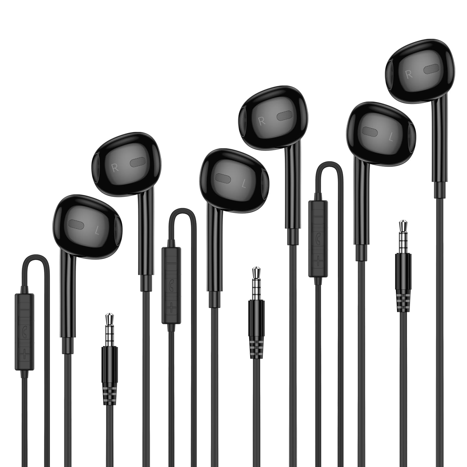 

MOSWAG Wired Wired Earphones Noise Reduction Earphones Compatible with Sony Samsung S 23 S 21 Android MP 3 MP 4 mm Smart Products Earphones, 3.5mm чорний