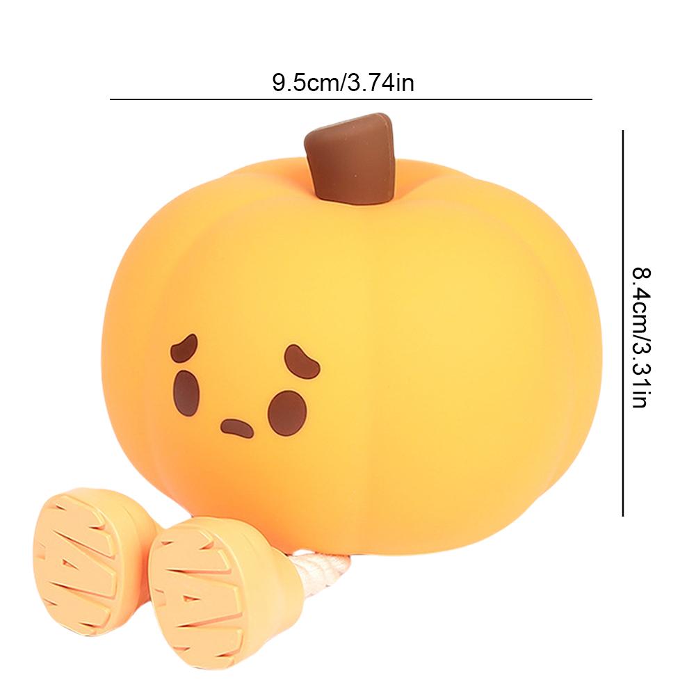 

Halloween LED Night Light Warm Light Creative Ghost Touch Lamp Cartoon Patting Silicone Cute Pumpkin Nightlight For Desk Decor