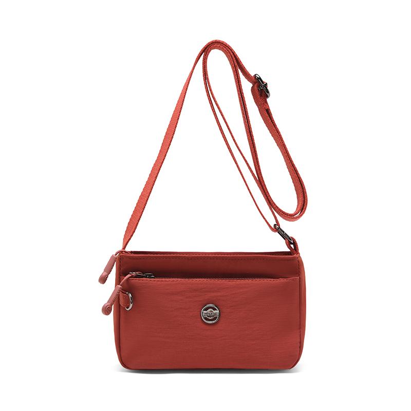 Small Square Bag Women's Lightweight Nylon Multi-Layer Shoulder Crossbody Bag