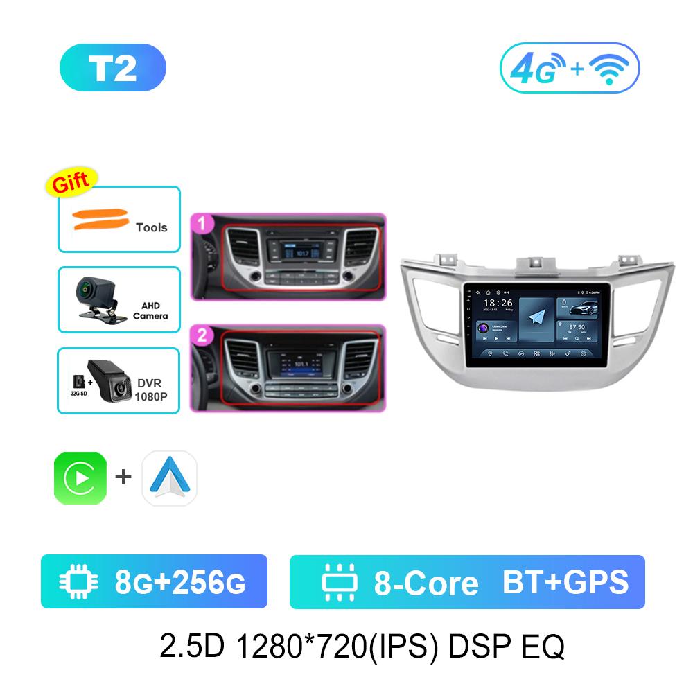 9 Inch Android System 4G DSP Stereo WiFi for Hyundai IX35 Tucson 3 2015 - 2018 Navi GPS Car Video Multimedia Player Split Screen