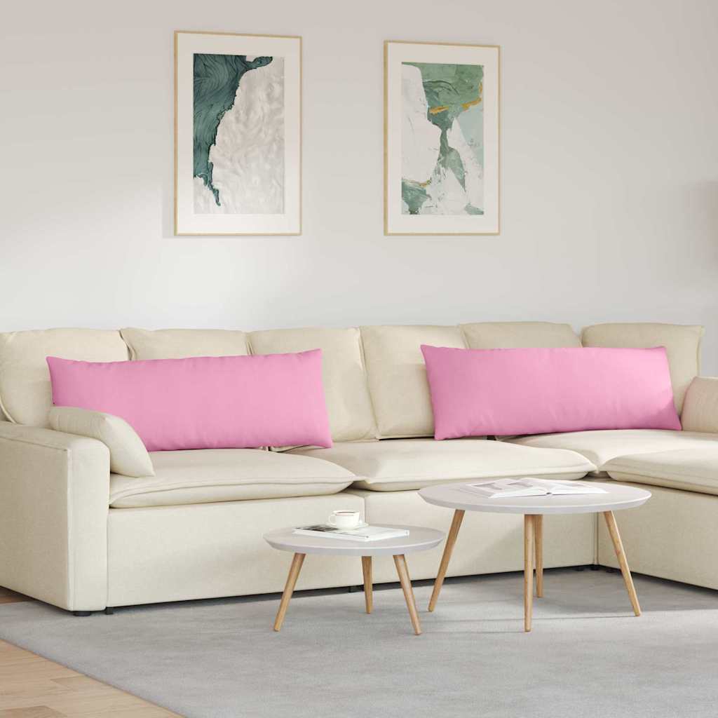 Sofa Cushions 2 Pcs Pink 120 X 40 Cm Fabric