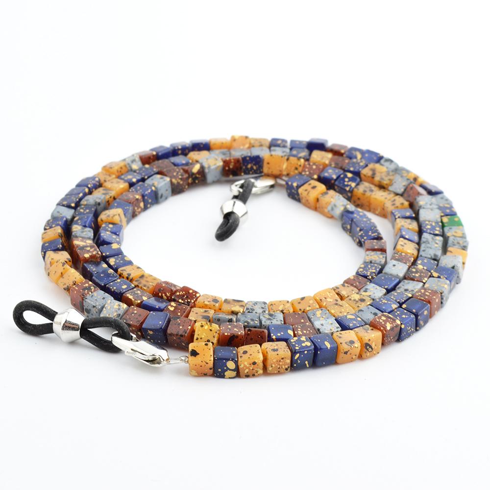 

Wholesale 10pcs Handmade Square beaded Eyeglasses Acrylic Beads Chains Eyewear Cord