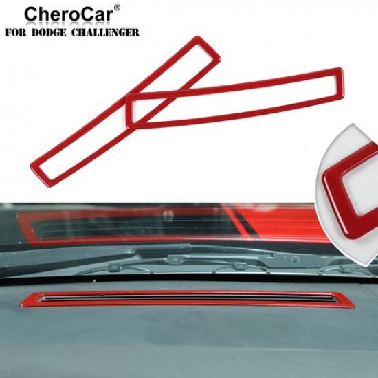 Exterior Front Windshield Air Vent Trim Cover For 2009-2014 Dodge Challenger Red