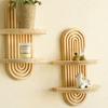 Elegant Wooden Arched Floating Shelf Decorative Rainbow Arch Books Storage Display Rack Bedroom Wall Decoration
